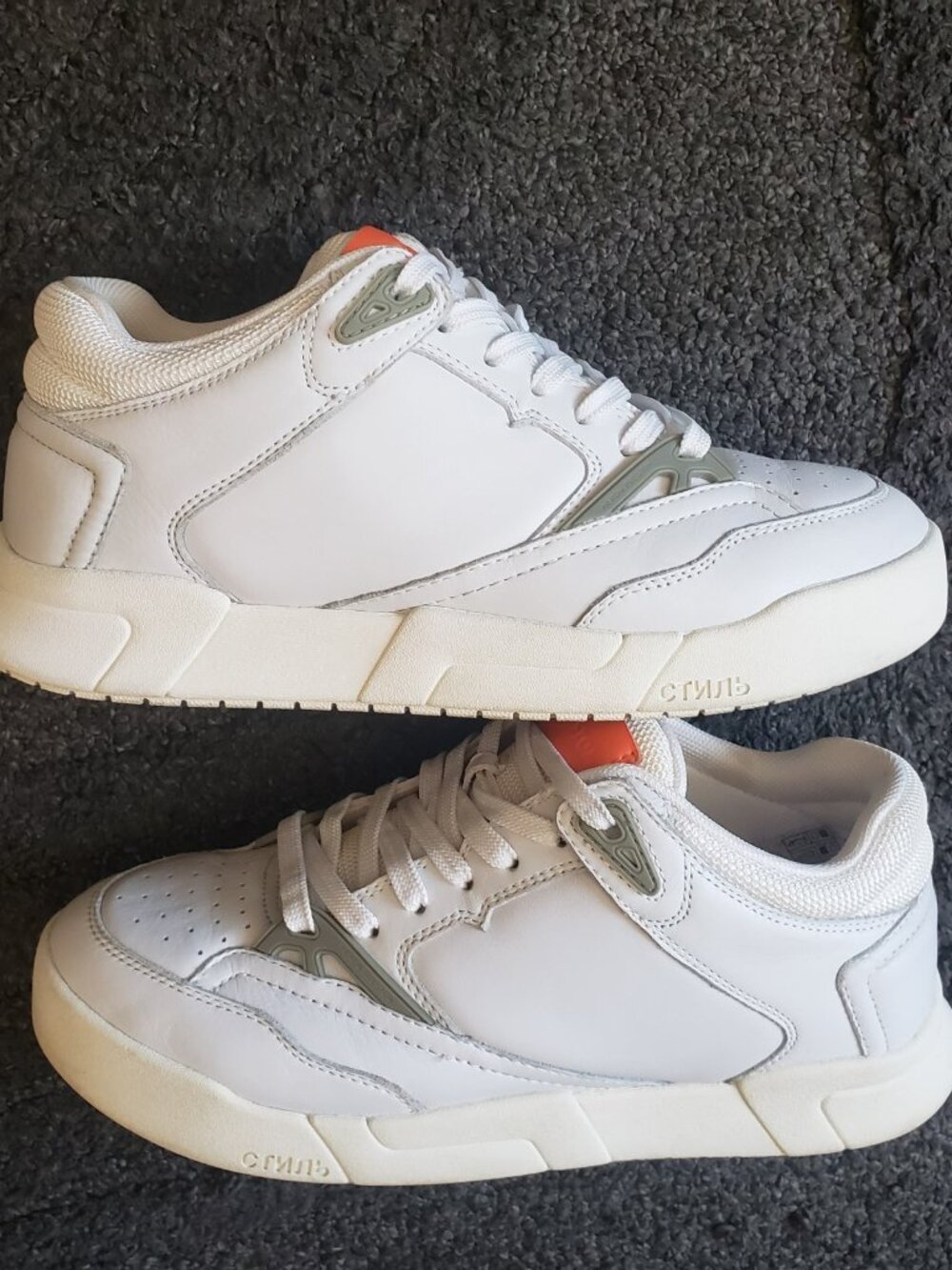 Heron Preston Men's White Low Top Lace-Up Sneakers Solid Athletic Shoe